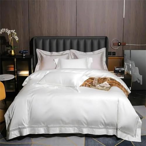 Alloaone Queen-Size-King-Size-Bettwäsche, Premium-Baumwolle, Fadenzahl 1000, 4-teilig, hypoallergen, weich, elegant, Hotelqualität, Twillgewebe, Bettbezug und Kissenbezüge Alloaone Queen-Size-King-Size-Bettwäsche, Premium-Baumwolle, Fadenzahl 1000, 4-teilig, hypoallergen, weich, elegant, Hotelqualität, Twillgewebe, Bettbezug und Kissenbezüge von Alloaone