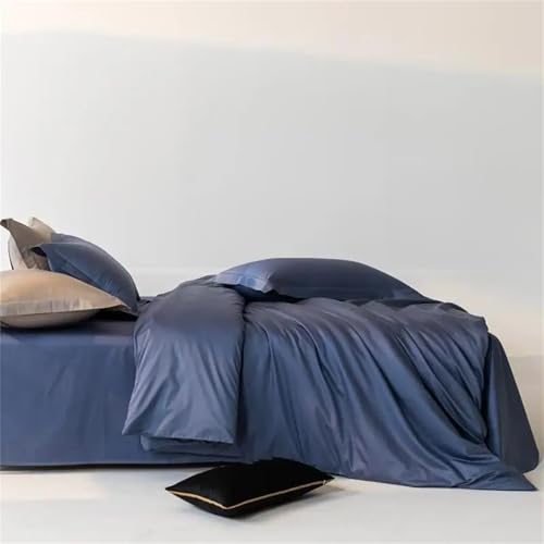 Bettwäsche-Set für Doppelbett, Queen-Size-Bett, einfarbig, seidig, glatt, Fadenzahl 600, 4-teilig, hautfreundlich, Bettbezug und Kissenbezüge, einfarbig Bettwäsche-Set für Doppelbett, Queen-Size-Bett, einfarbig, seidig, glatt, Fadenzahl 600, 4-teilig, hautfreundlich, Bettbezug und Kissenbezüge, einfarbig von Alloaone