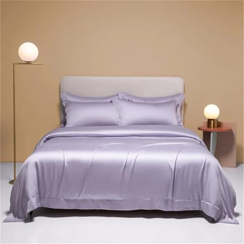 Bettwäsche-Set für Queen-Size-Bett, einfarbig, Naturseide, 4-teilig, Bettbezug und Kissenbezug Bettwäsche-Set für Queen-Size-Bett, einfarbig, Naturseide, 4-teilig, Bettbezug und Kissenbezug von Alloaone