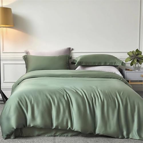 Bettwäsche-Set für Queen-Size-Bett, einfarbig, Naturseide, 4-teilig, Bettbezug und Kissenbezug Bettwäsche-Set für Queen-Size-Bett, einfarbig, Naturseide, 4-teilig, Bettbezug und Kissenbezug von Alloaone