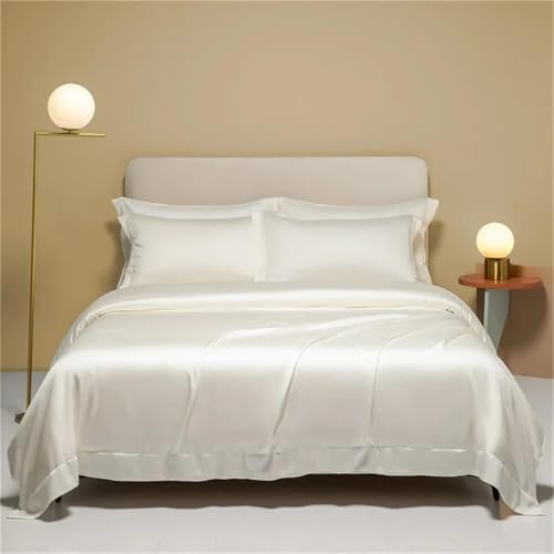 Bettwäsche-Set für Queen-Size-Bett, einfarbig, Naturseide, 4-teilig, Bettbezug und Kissenbezug Bettwäsche-Set für Queen-Size-Bett, einfarbig, Naturseide, 4-teilig, Bettbezug und Kissenbezug von Alloaone