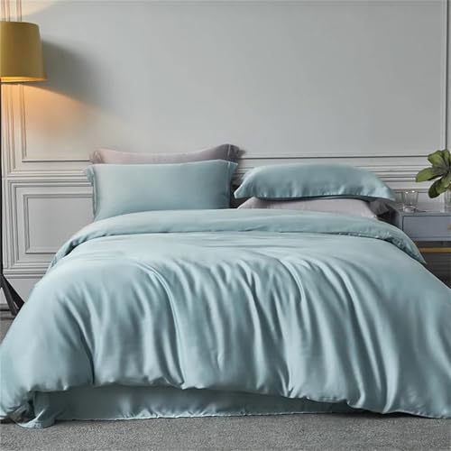 Bettwäsche-Set für Queen-Size-Bett, einfarbig, Naturseide, 4-teilig, Bettbezug und Kissenbezug Bettwäsche-Set für Queen-Size-Bett, einfarbig, Naturseide, 4-teilig, Bettbezug und Kissenbezug von Alloaone