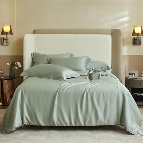Bettwäsche-Set für Queen-Size-Bett, einfarbig, Naturseide, 4-teilig, Bettbezug und Kissenbezug Bettwäsche-Set für Queen-Size-Bett, einfarbig, Naturseide, 4-teilig, Bettbezug und Kissenbezug von Alloaone