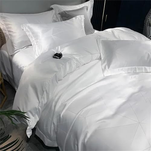 Bettwäsche-Set für Queen-Size-Bett, einfarbig, echte Seide, Kissenbezüge, luxuriös, weiche Qualität, 4-teiliges Bettwäsche-Set für den Sommer Bettwäsche-Set für Queen-Size-Bett, einfarbig, echte Seide, Kissenbezüge, luxuriös, weiche Qualität, 4-teiliges Bettwäsche-Set für den Sommer von Alloaone