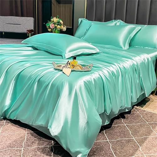 Bettwäsche-Set für Queen-Size-Bett, einfarbig, seidenähnlich, 3-teilig, mit Daunenalternative, Bettbezug und Kissenbezügen, luxuriöses Polyestergewebe Bettwäsche-Set für Queen-Size-Bett, einfarbig, seidenähnlich, 3-teilig, mit Daunenalternative, Bettbezug und Kissenbezügen, luxuriöses Polyestergewebe von Alloaone