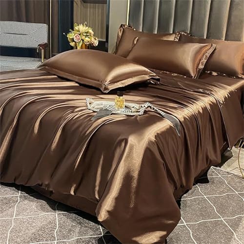 Bettwäsche-Set für Queen-Size-Bett, einfarbig, seidenähnlich, 3-teilig, mit Daunenalternative, Bettbezug und Kissenbezügen, luxuriöses Polyestergewebe Bettwäsche-Set für Queen-Size-Bett, einfarbig, seidenähnlich, 3-teilig, mit Daunenalternative, Bettbezug und Kissenbezügen, luxuriöses Polyestergewebe von Alloaone