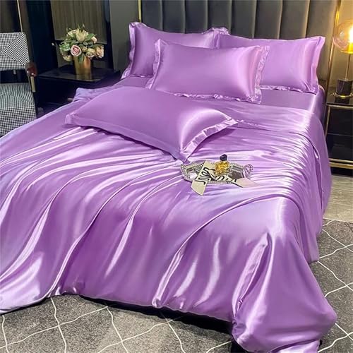 Bettwäsche-Set für Queen-Size-Bett, einfarbig, seidenähnlich, 3-teilig, mit Daunenalternative, Bettbezug und Kissenbezügen, luxuriöses Polyestergewebe Bettwäsche-Set für Queen-Size-Bett, einfarbig, seidenähnlich, 3-teilig, mit Daunenalternative, Bettbezug und Kissenbezügen, luxuriöses Polyestergewebe von Alloaone