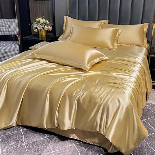Bettwäsche-Set für Queen-Size-Bett, einfarbig, seidenähnlich, 3-teilig, mit Daunenalternative, Bettbezug und Kissenbezügen, luxuriöses Polyestergewebe Bettwäsche-Set für Queen-Size-Bett, einfarbig, seidenähnlich, 3-teilig, mit Daunenalternative, Bettbezug und Kissenbezügen, luxuriöses Polyestergewebe von Alloaone