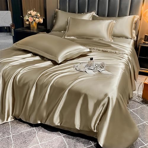 Bettwäsche-Set für Queen-Size-Bett, einfarbig, seidenähnlich, 3-teilig, mit Daunenalternative, Bettbezug und Kissenbezügen, luxuriöses Polyestergewebe Bettwäsche-Set für Queen-Size-Bett, einfarbig, seidenähnlich, 3-teilig, mit Daunenalternative, Bettbezug und Kissenbezügen, luxuriöses Polyestergewebe von Alloaone