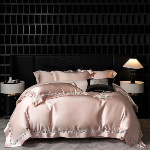 Luxuriöses Bettwäsche-Set aus Brokat-Baumwolle für Queen-Size-Betten mit ausgehöhlter Spitze, 4-teilig, Fadenzahl 400, gesteppter Bettbezug, Leinen-Spannbetttuch und Kissenbezüge Luxuriöses Bettwäsche-Set aus Brokat-Baumwolle für Queen-Size-Betten mit ausgehöhlter Spitze, 4-teilig, Fadenzahl 400, gesteppter Bettbezug, Leinen-Spannbetttuch und Kissenbezüge von Alloaone
