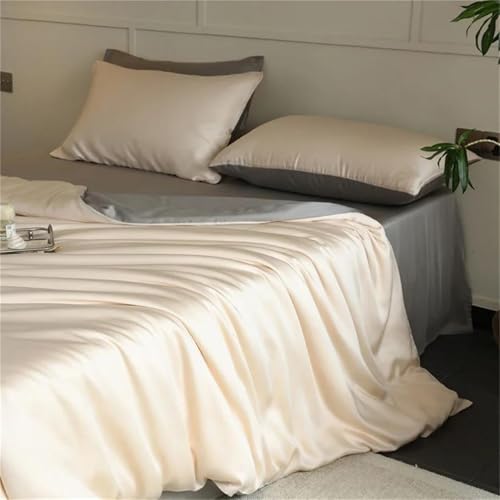 Queen-Size-Bettwäsche-Set aus Seide, 4-teilig, 22 mm, Bettlaken und Kissenbezüge für Haar und Haut Queen-Size-Bettwäsche-Set aus Seide, 4-teilig, 22 mm, Bettlaken und Kissenbezüge für Haar und Haut von Alloaone