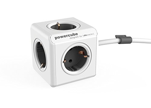 Allocacoc PowerCube Extended inkl. 1,5 m Kabel grau Type F von Allocacoc
