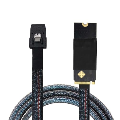Allowish M.2 (M-Key NVMe 2260 Größe) auf Mini SAS SFF-8087 Hochgeschwindigkeitskonverterkabel für Server (1 m) von Allowish