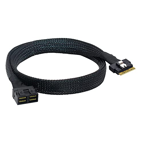 Allowish Mini SlimSAS SFF-8654 8i 4.0 to 2 Ports SAS SFF-8643 Server Connection Cable (0.5m,Black) von Allowish
