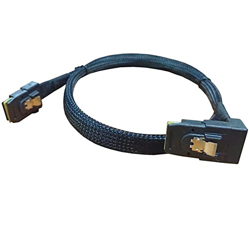 Allowish Mini SAS SFF-8087 to 90-Degree SAS SFF-8087 Server high-Speed Connection Cable (0.5m,Black) von Allowish