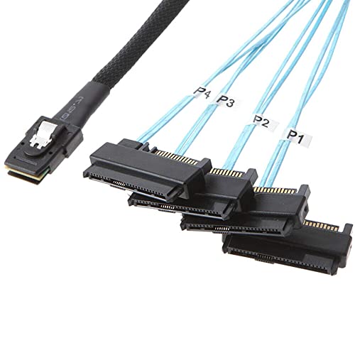 Allowish Mini SAS SFF-8087 to SAS SFF-8482 Server Connection Cable high-Speed (0.5m,Black) von Allowish