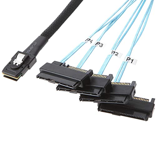 Allowish MINI SAS SFF-8087 to SAS SFF-8482 Server Connection Cable high-Speed (1m,Black) von Allowish
