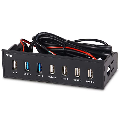 Allowish Optisches Laufwerk-Frontpanel, 19-polig, 2 Anschlüsse, USB 3.0 + 2 Anschlüsse, USB 2.0 + 2.1 A, schnelles Aufladen des Handys, USB 3.0 HUB, Multi-USB-Splitter. von Allowish