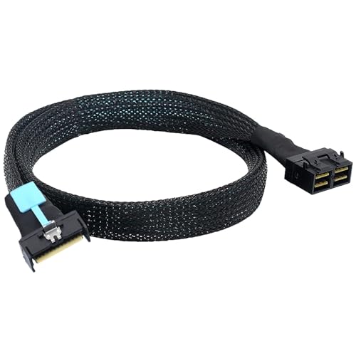 Allowish PCI-E 5,0 MCIO 8X 74Pin auf 8X dual 36Pin Mini SAS HD SFF-8643 Verlängerungskabel für Daten und Kabel (0,5 m) von Allowish