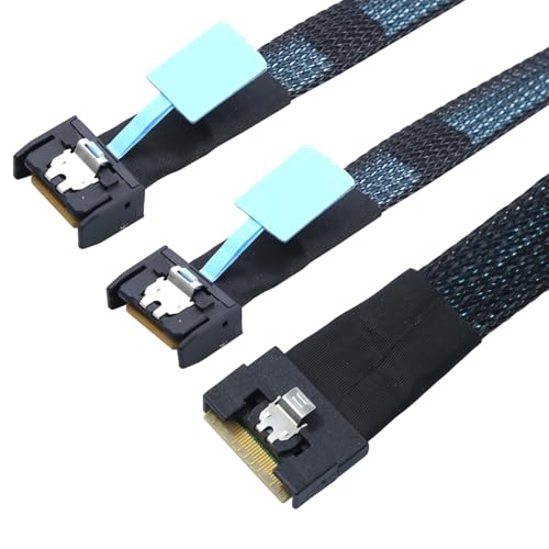 Allowish PCI-E Ultraport Slimline SAS 4.0 SFF-8654 8i 74pin auf Dual 2X MCIO 4X 4i 8654 38Pin Server Internes Verbindungskabel (1m) von Allowish