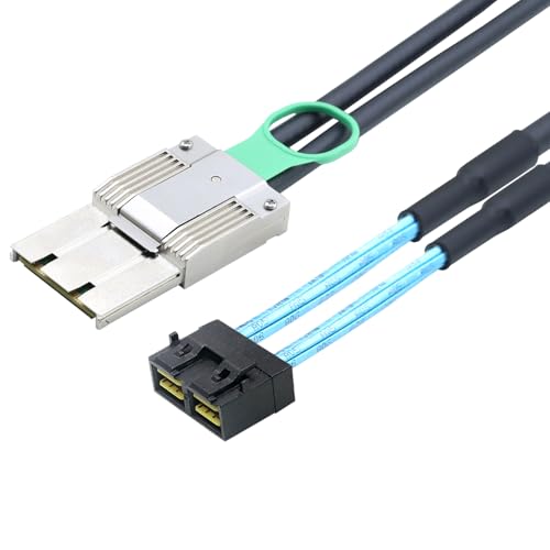Allowish PCIE Mini SAS HD SFF-8088 8X 68P High-Speed I/O Stecker auf 2 in 1 Dual 8X Mini SAS HD SFF-8643 36P Stecker Active Assemblies Kabel (0,5 m) von Allowish