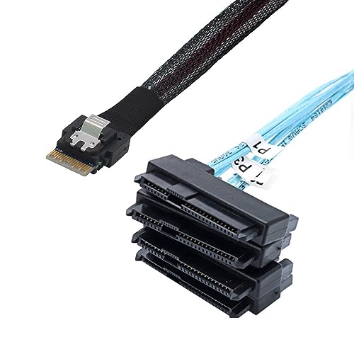 Allowish PCIE Slimline SAS 4.0 38pin SFF-8654 4i auf SFF-8482 Serverkabel, High-Speed-Datenübertragung (100 cm) von Allowish