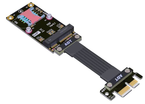 Allowish PCIe 4.0 X1 auf Mini PCIe Verlängerungskabel unterstützt kabellose Netzwerkkarte (50 cm) von Allowish