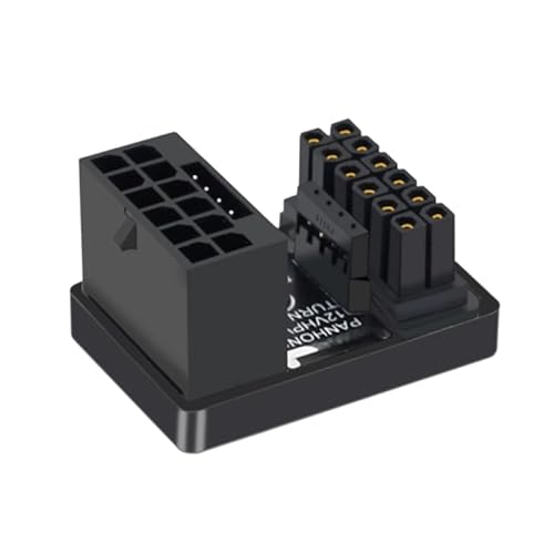 Allowish PCIe5.0 Grafikkarte Grafikkarte Grafikkarte ATX3.0 16P auf 16P GPU RTX 12VHPWR 600W 16P auf 16P 180 Grad Adapter (Black-A) von Allowish