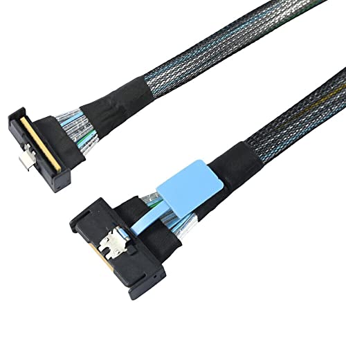 Allowish SAS MCIO SFF-8654 8I 5.0 74P PCIE to MCIO SFF-8654 Connection Cable (0.5m,Black) von Allowish
