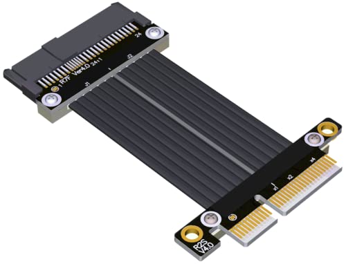 Allowish U.2 Interface U2 auf PCIE 4.0 X4 Verlängerungsadapter Datenkabel für SSD SFF8639 NVMe Konverter 64 Gbit/s gerader rechtwinkliger (35 cm, R27SF 4.0) von Allowish
