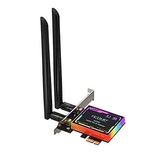 Allowish Wireless Wifi Adapter Netzwerkkarte Wi-Fi Signalempfänger Wi-Fi 6 Bluetooth 5.1 Dual Band mit buntem Atemlicht von Allowish