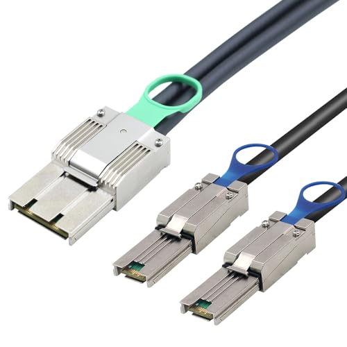 Zinklegierung Dual Express iPass Mini SAS HD SFF-8088 8X 68P High-Speed I/O Stecker auf 2X SFF-8088 26P Stecker, aktive Baugruppen Kabel (1 m) von Allowish