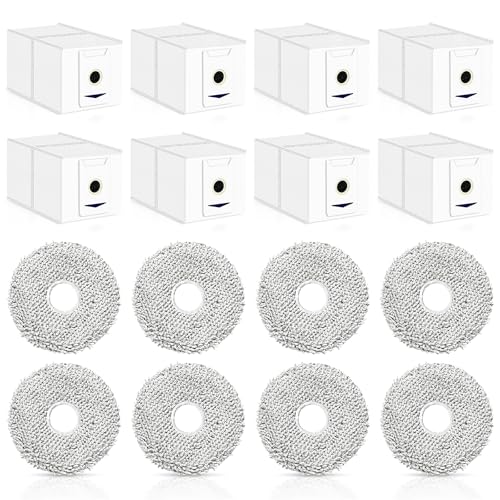 16 Stück Zubehörset für Ecovacs Deebot T30 Omni / T30 Pro Omni Saugroboter, Saugroboter Ersatzteile 8 Wischtücher und 8 Staubbeutel von Alloytool