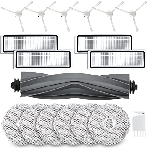 18 Stück Zubehör für Dreame L10s / L10 Ultra / L10 Prime Saugroboter mit 1 Hauptbürste 6 Wischtücher 4 Filter 6 Seitenbürsten 1 Reinigungsbürste von Alloytool