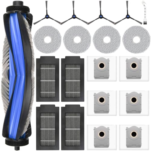 20 Stück Zubehör für Ecovacs Deebot T50 Omni / T50 Pro Omni / T50 Saugroboter, 1 Hauptbürste 6 Staubbeutel 4 Wischpads 4 Filter 4 Seitenbürsten 1 Reinigungsbürste von Alloytool