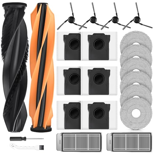 22 Stück Zubehör für Dreame X50 Ultra Complete/L50 Pro Ultra/X50 Master/L40s Pro Ultra Saugroboter, 2 Hauptbürste 6 Staubbeutel 6 Wischpads 2 Filter 4 Seitenbürsten 1 Reinigungsbürste 1Schraubendreher von Alloytool