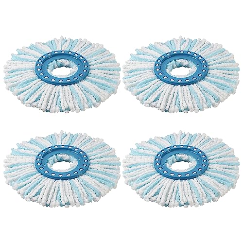 4 Stück Ersatzkopf für Leifheit CLEAN Twist Disc Mop Ergo, 2-Faser-System Wischmopkopf Ersatzbezug mit Spezialborsten für Alle Bodenarten von Alloytool