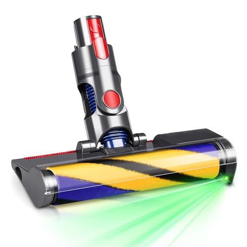 Ersatzkopf für den kabellosen Staubsauger Dyson V7 V8 V10 V11 V15, Mikrofaser-Samt-Rollenbürste mit grünem LED-Laserlicht, geeignet für Hartholzböden und Teppiche von Alloytool