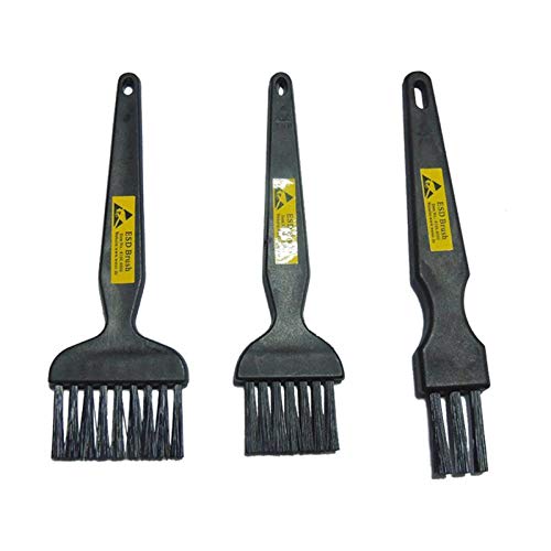 Allpax ESD Flachbürste Größe S (rechte Bürste in der Abbildung) - Kopfgröße 9 x 24 mm - Bürstenlänge 30 mm von Allpax