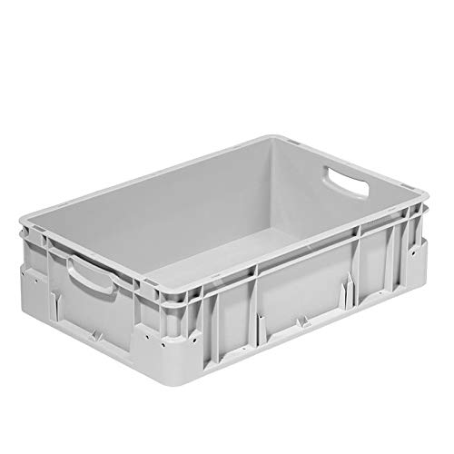 Allpax Euronorm Stapelbehälter Primus (grau) - 600 x 400 x 180 mm - Handgriffe offen - 30,0 Liter - stapelbar, recyclebar - Verschiedene Ausführungen und Größen von Allpax