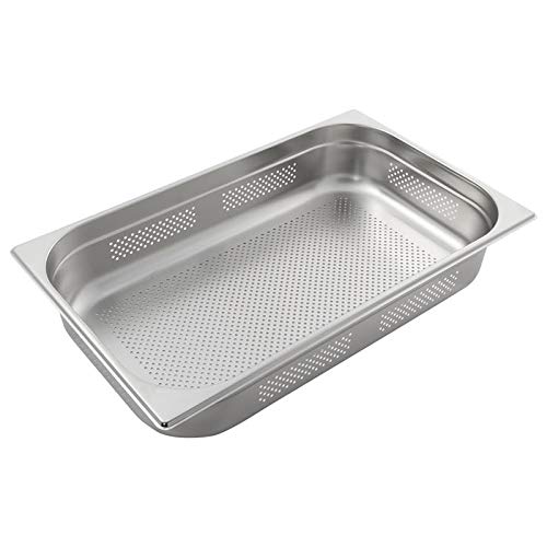 Allpax GN Behälter 1/1 Edelstahl - Höhe 200 mm - mit Lochung - lebensmittelechter & hitzebeständiger Gastronormbehälter, zum Abtropfen oder als Gareinsatz im Chafing Dish, perforiert von Allpax