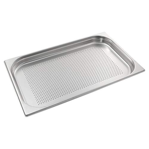 Allpax GN Behälter 1/1 Edelstahl - Höhe 40 mm - mit Lochung - lebensmittelechter & hitzebeständiger Gastronormbehälter, zum Abtropfen oder als Gareinsatz im Chafing Dish, perforiert von Allpax