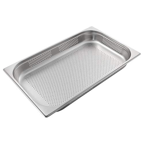 Allpax GN Behälter 1/1 Edelstahl - Höhe 65 mm - mit Lochung - lebensmittelechter & hitzebeständiger Gastronormbehälter, zum Abtropfen oder als Gareinsatz im Chafing Dish, perforiert von Allpax