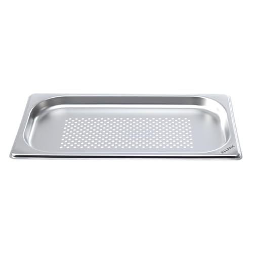 Allpax GN Behälter 1/3 Edelstahl - Höhe 20 mm - mit Lochung - lebensmittelechter & hitzebeständiger Gastronormbehälter, zum Abtropfen oder als Gareinsatz im Chafing Dish, perforiert Allpax GN Behälter 1/3 Edelstahl - Höhe 20 mm - mit Lochung - lebensmittelechter & hitzebeständiger Gastronormbehälter, zum Abtropfen oder als Gareinsatz im Chafing Dish, perforiert von Allpax