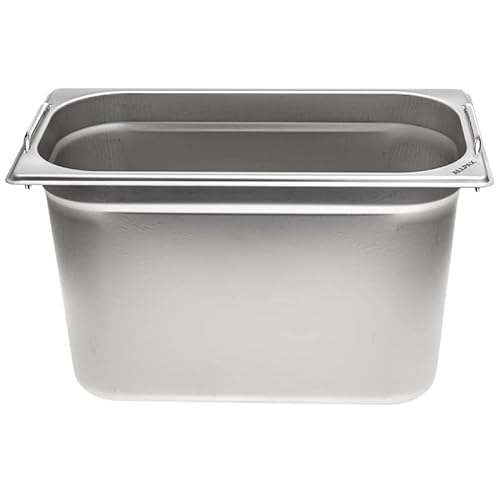 Allpax GN Behälter 1/3 Edelstahl - Höhe 200 mm - mit Griffe - lebensmittelechter & hitzebeständiger Gastronormbehälter, zum Abtropfen oder als Gareinsatz im Chafing Dish von Allpax