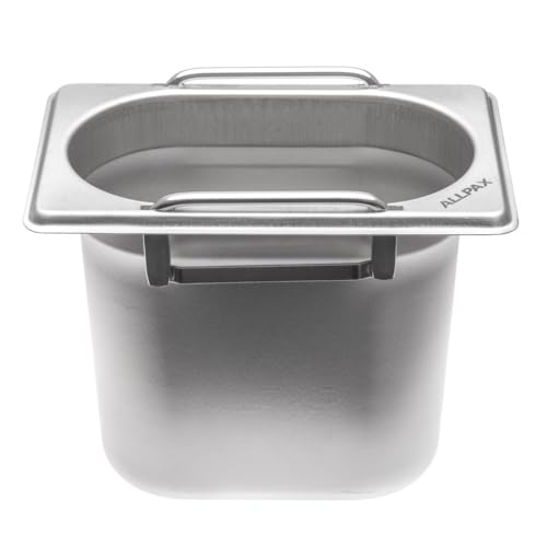 Allpax GN Behälter 1/9 Edelstahl - Höhe 150 mm - mit Griffe - lebensmittelechter & hitzebeständiger Gastronormbehälter, zum Abtropfen oder als Gareinsatz im Chafing Dish von Allpax