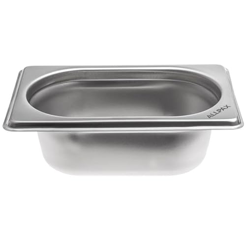 Allpax GN Behälter 1/9 Edelstahl - Höhe 65 mm - lebensmittelechter & hitzebeständiger Gastronormbehälter, zum Abtropfen oder als Gareinsatz im Chafing Dish von Allpax