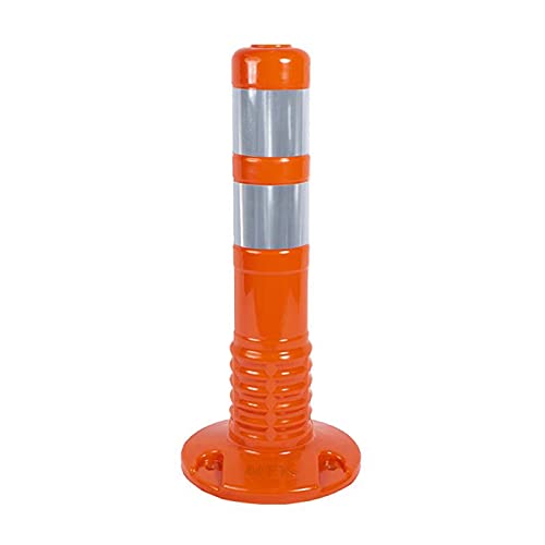Allpax STOPPO Flexibler Absperrpfosten, 45 cm Höhe, Leichter Kunststoffpoller zum Absperren, elastisch mit Kippvorrichtung, in auffälliger Signalfarbe mit 2 Reflektorstreifen, orange-weiß von Allpax