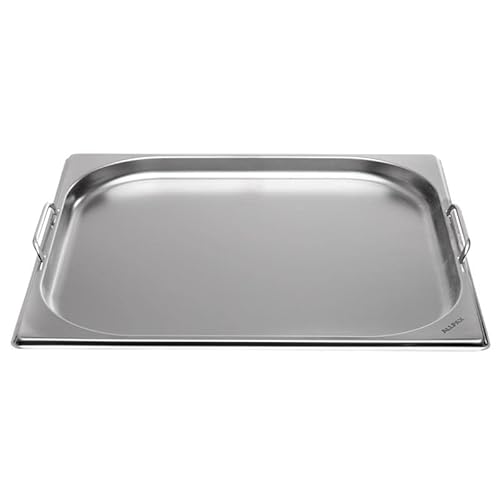 Allpax GN Behälter 2/3 Edelstahl - Höhe 20 mm - mit Griffe - lebensmittelechter & hitzebeständiger Gastronormbehälter, zum Abtropfen oder als Gareinsatz im Chafing Dish von Allpax