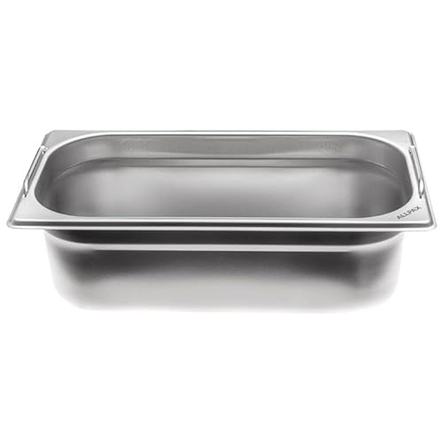 Allpax GN Behälter 2/3 Edelstahl - Höhe 40 mm - mit Griffe - lebensmittelechter & hitzebeständiger Gastronormbehälter, zum Abtropfen oder als Gareinsatz im Chafing Dish von Allpax